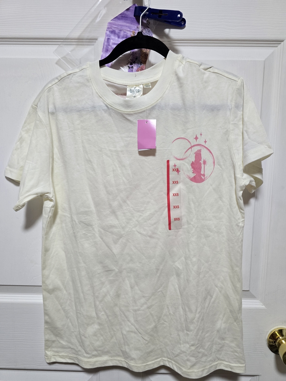 Wicked Women's Short Sleeve Glinda Pink And Cream Graphic